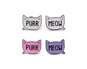 Purr and Meow Enamel Pin Set Purr and Meow Enamel Pin Set