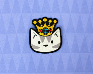 Crown Cat Mini  Iron On Patch