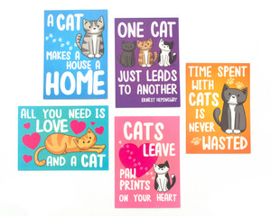 Cat Quotes Postcard Collection - Set of 5 Cat Quotes Postcard Collection - Set of 5
