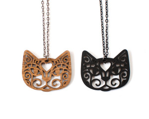 Spiral Cats - Statement Necklace - Face Spiral Cats - Statement Necklace - Face