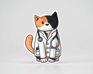 Doctor - Vet - Calico Cat - Acrylic Pin Doctor - Vet - Calico Cat - Acrylic Pin
