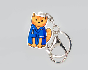 Nurse - Vet Nurse - Ginger Cat - Acrylic Key Ring - Recycled Nurse - Vet Nurse - Ginger Cat - Acrylic Key Ring - Recycled