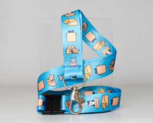 Cats in Boxes - Blue Lanyard - with Safety Clip Cats in Boxes - Blue Lanyard - with Safety Clip