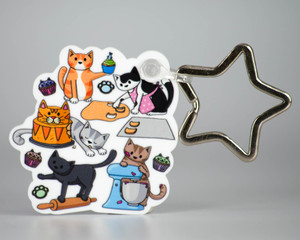 Baking Cats - Key Ring - ECO Baking Cats - Key Ring - ECO