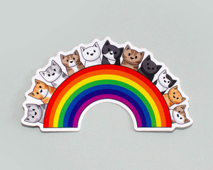 Rainbow Kitties - Vinyl cat sticker