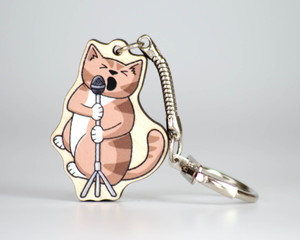 Singing Cat - Wooden Key Ring - Artemis Cat Singing Cat - Wooden Key Ring - Artemis Cat