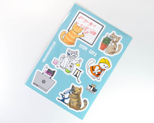 Stem Cats - A5 Vinyl Sticker Sheet Stem Cats - A5 Vinyl Sticker Sheet