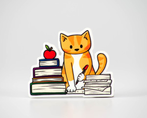 Teacher Cat - Acrylic Pin Teacher Cat - Acrylic Pin