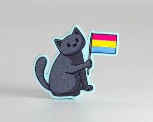 Pride Cat - Pansexual Flag - Acrylic Pin Pride Cat - Pansexual Flag - Acrylic Pin