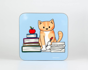 Teacher Cat - Coaster  Teacher Cat - Coaster