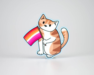 Pride Cat - Lesbian Flag - Acrylic Pin Pride Cat - Lesbian Flag - Acrylic Pin