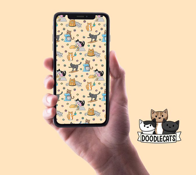Baking Cats - Phone Wallpaper
