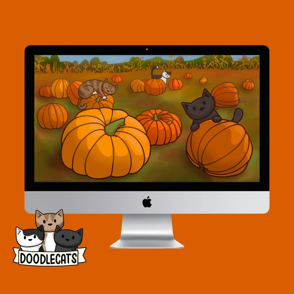 October Pumpkin Patch Desktop Wallpaper