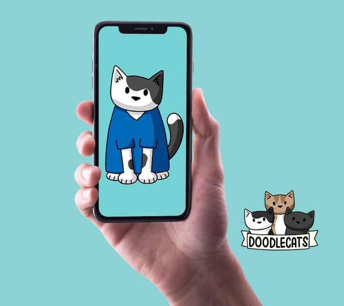 Scrubs Cat - Phone Wallpaper