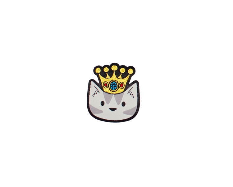Crown Cat Mini  Iron On Patch