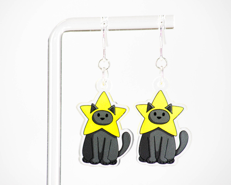 Star Cat Earrings - LIMITED EDITION - Sterling Silver