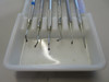 Set of 6 Stainless Steel Dental Cone Instruments in Antique Milk Glass Tray