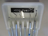 Set of 6 Stainless Steel Wards Instruments w/Antique Milk Glass Tray
