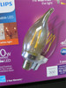 Philips Warm Glow 40W/4.5W Dimmable LED Bent Tip Candle  Candelabra Base 3 Pack