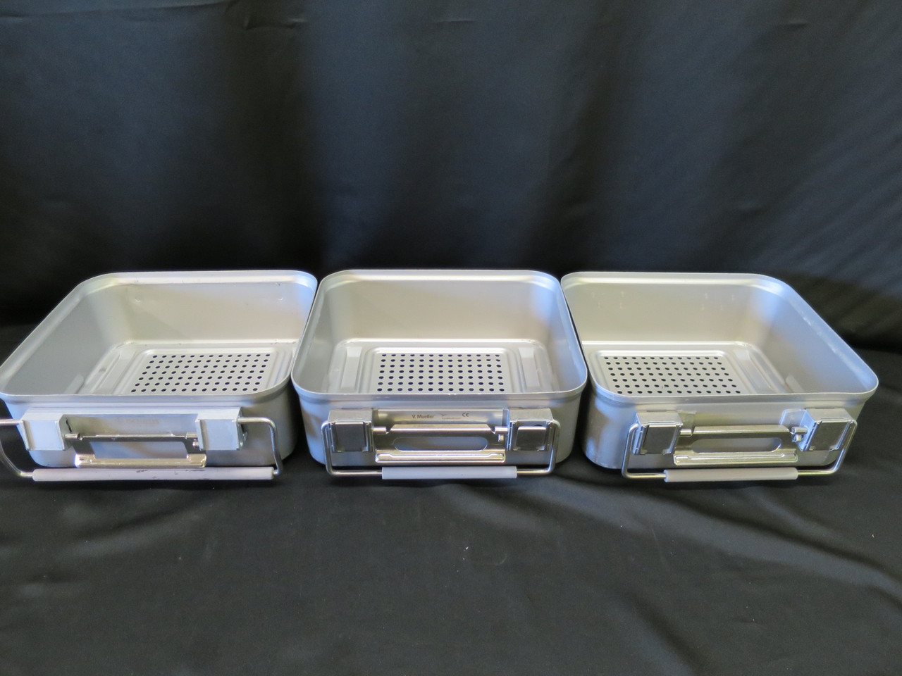 Lot of 3 V. Mueller Genesis Sterilization Container Bottoms Only 5