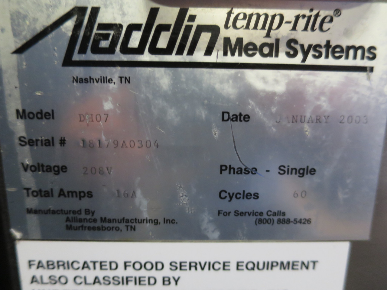 Aladdin Temp-Rite Mobile Heated Plate Dispenser DH07