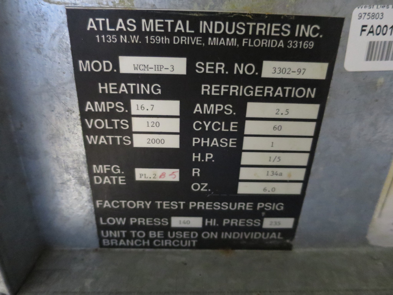 Atlas Metal BBLU-5 Cold Food Buffet Utility Cart