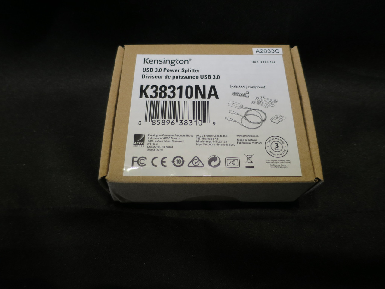 Lot of 4. New Kensington 60w USB 3.0 Power Splitter K38310NA