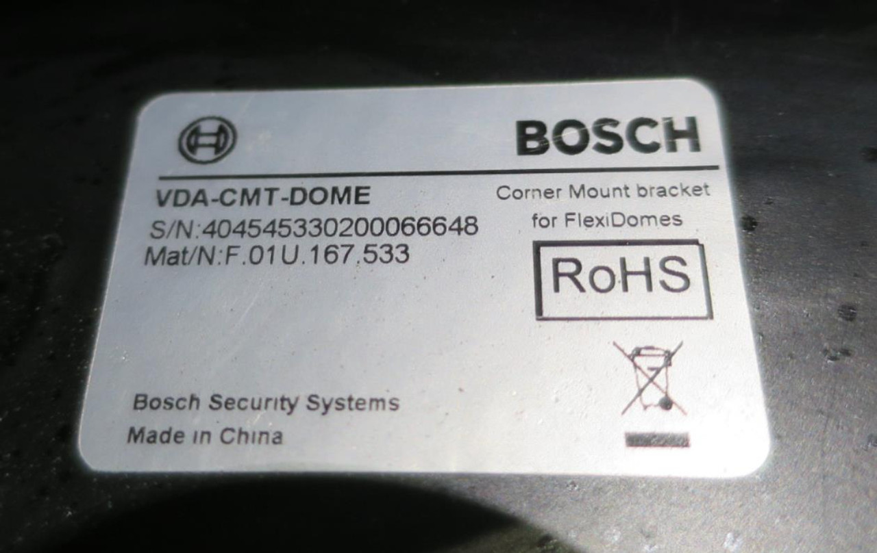 Bosch Corner Mount for Flexidome Model VDA-CMT-Dome