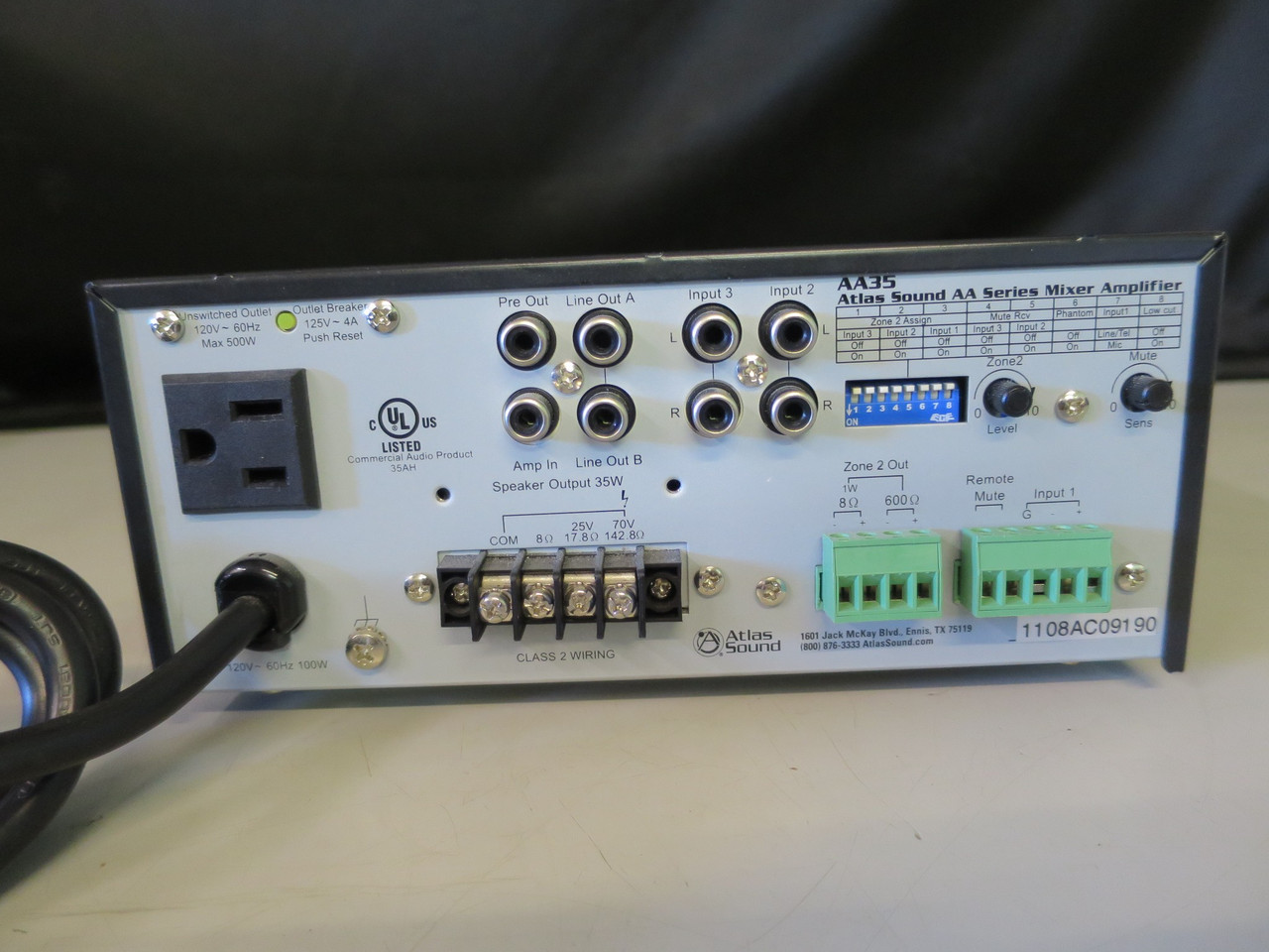 35W Professional Audio Mixer Amplifier Atlas Sound AA35