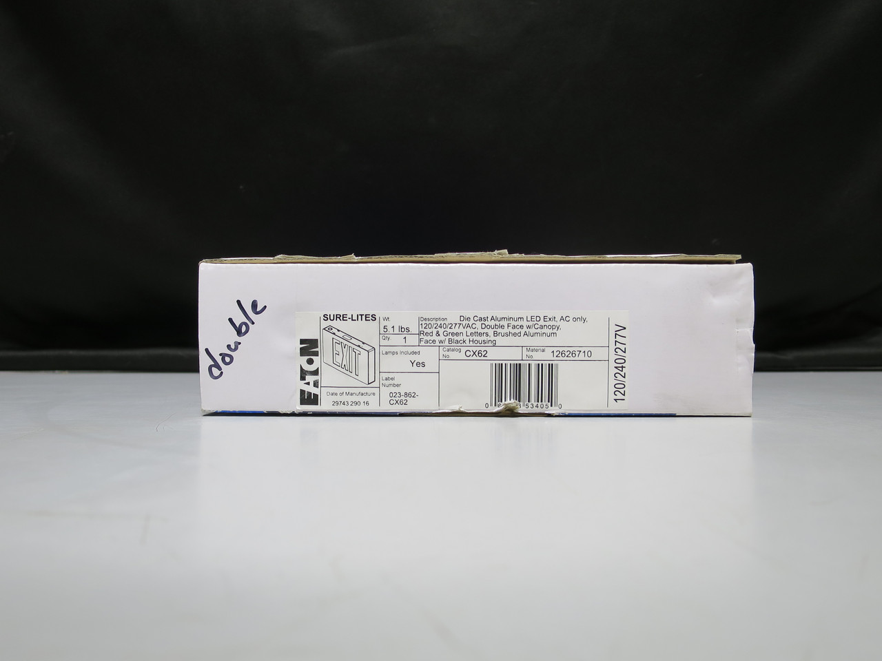 Eaton Sure-Lites CX62 Double-sided, Red or Green, AC Only Exit Sign