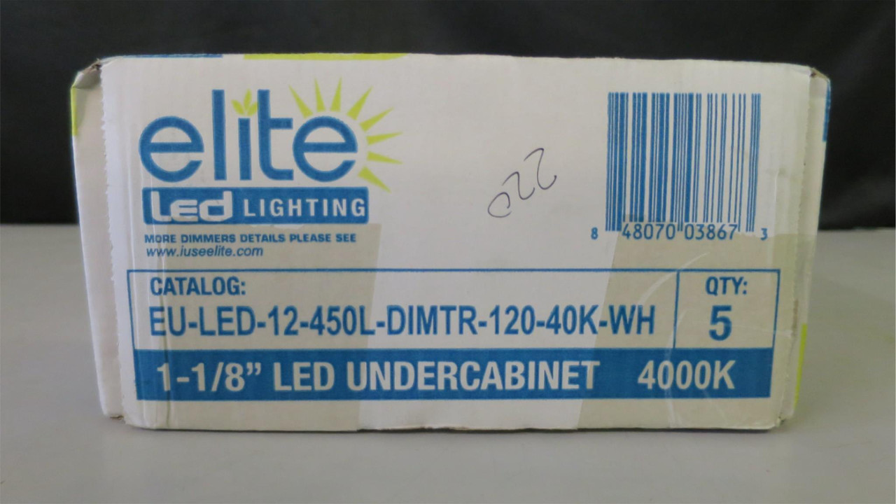 5 Pieces Elite EU-LED-12-450L-DIMTR-120-40K-WH 1-1/8" LED