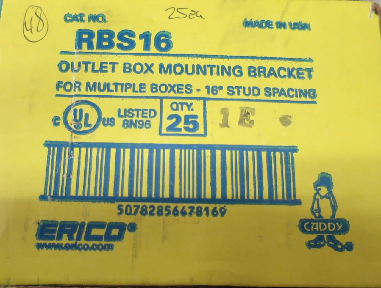 NOB Outlet Box Mounting Bracket 16" Stud Spacing Caddy RBS16