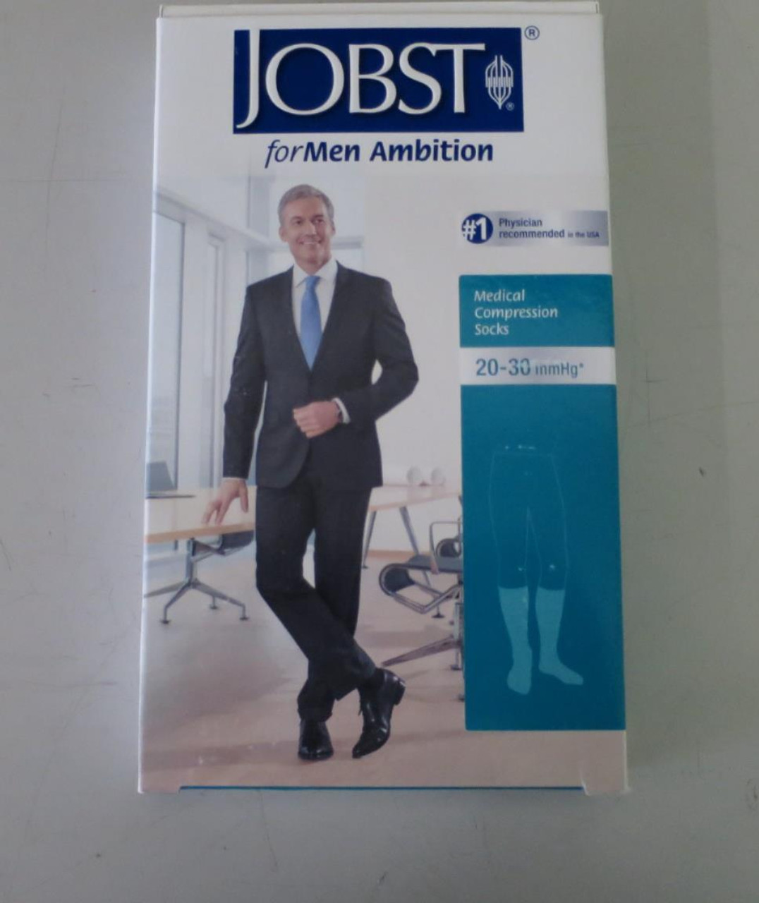 Med Compression Socks Sz 4 Khaki Knee CT Regular 20-30 mmHg Jobst 77661-00013-02