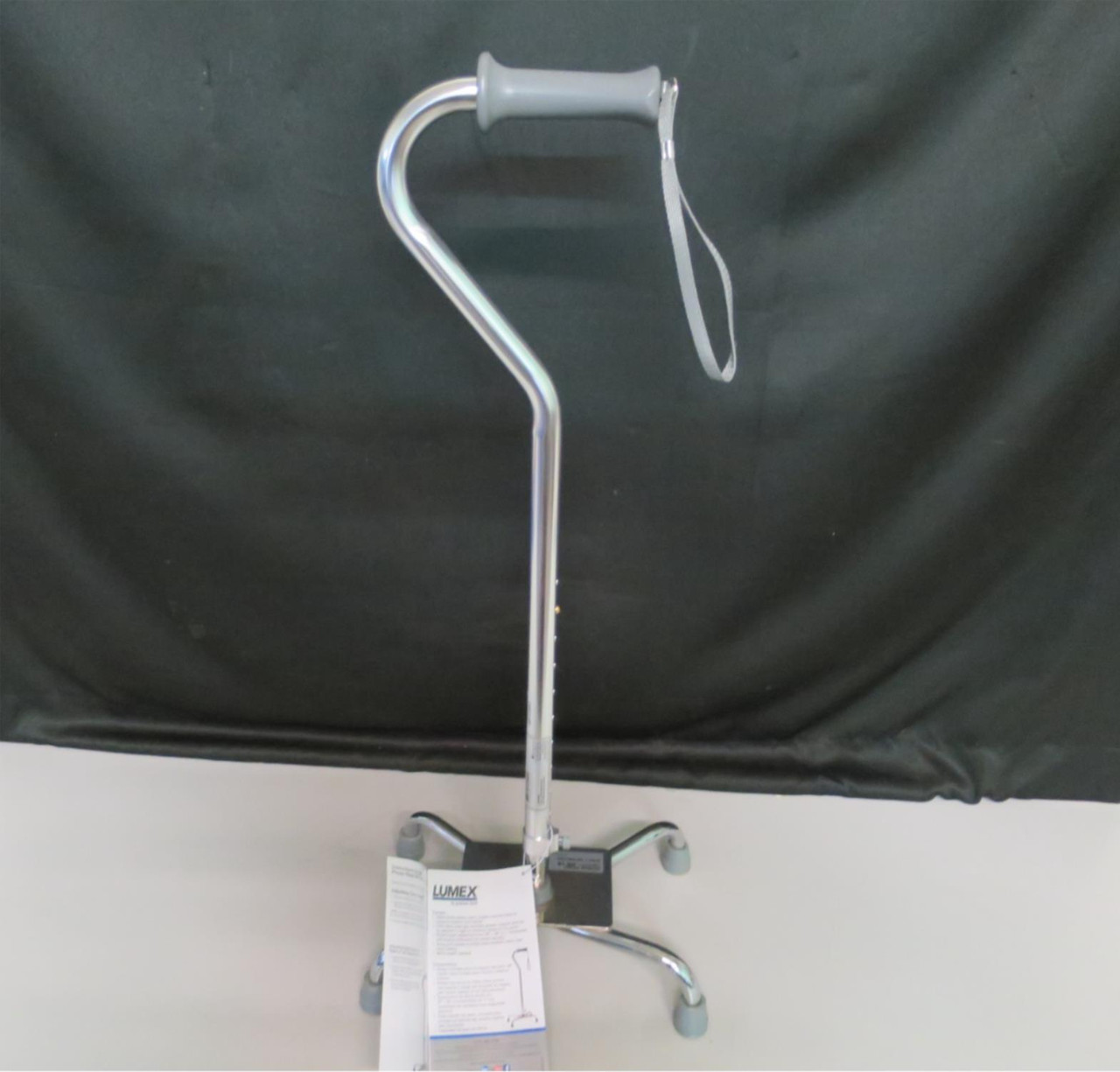 Lumex Silver Collection Low Profile Aluminum Quad Cane 12" x 8" Base