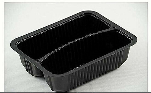 1 Case of Form Plastics 2 Cmpt Dual Ovenable Hot Dog Tray 6297(1100-Total Qty)