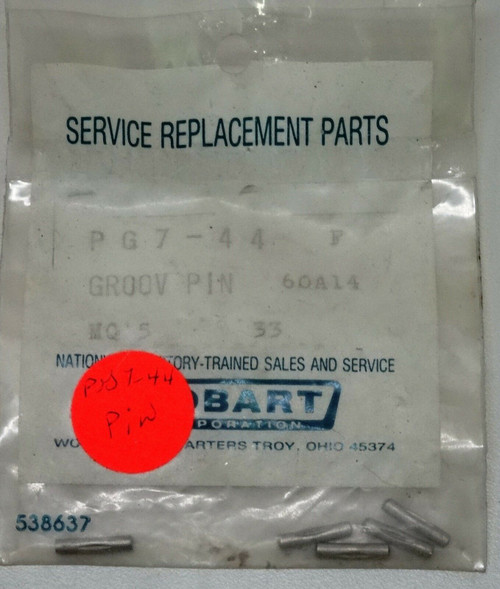 Hobart Groove Pins (5) for Slicer 1712RE Carriage Tray Unit - Part Number- 7-44