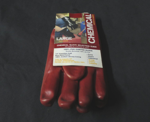 Midwest Gloves PVC Coated Chemical Resistant Gloves Large Red Style 712