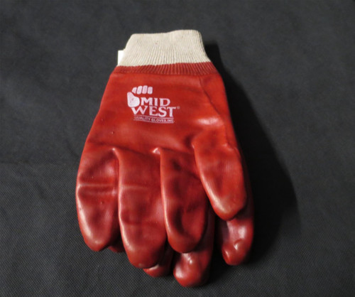 Midwest Gloves PVC Coated Chemical Resistant Gloves Large Red Style 712
