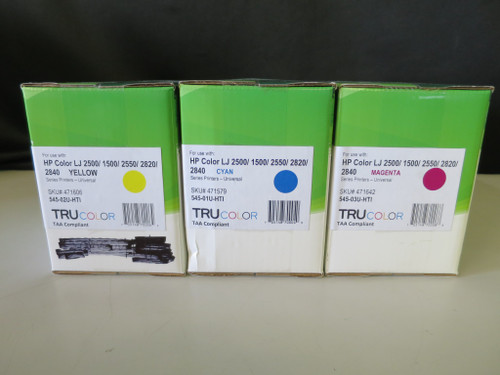 3 PK HP Color LJ2500/1500/2550/2820/2840 IPW Toner Cyan, Magenta, Yellow