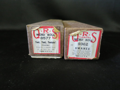 Lot of 2 QRS Word Roll Player Piano Music Roll (8577) and (9362)