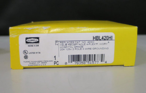 Hubbell HBL420HI Receptacle 20A Amp