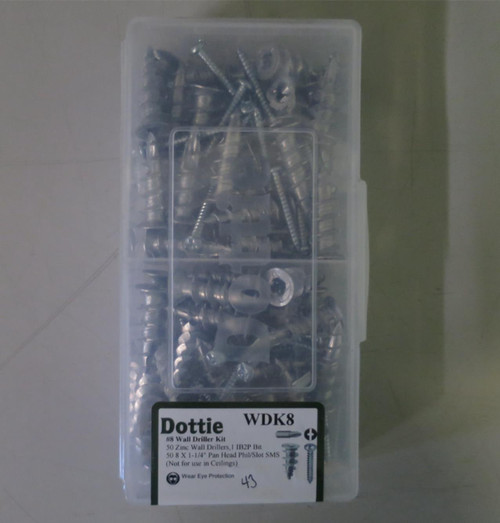 Dottie WDK8 #8 Wall Driller Anchor Kit (Includes Phillips Bit)