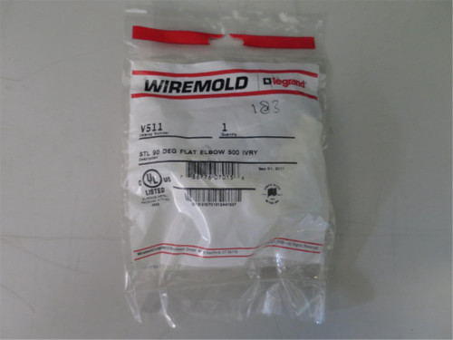 Wiremold V511 Ivory 90 Degree Flat Elbow Fitting Surface