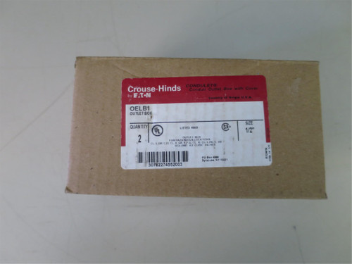 Crouse-Hinds OELB1, 1/2" Explosionproof Conduit Body w/ Cover, 2pc