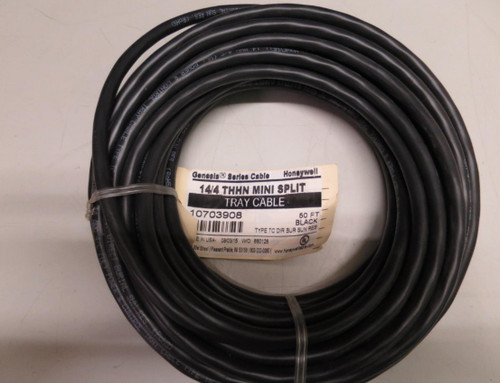 Honeywell 10703908 Genesis Series 14/4 THHN Mini Split Tray Cable 50' Black