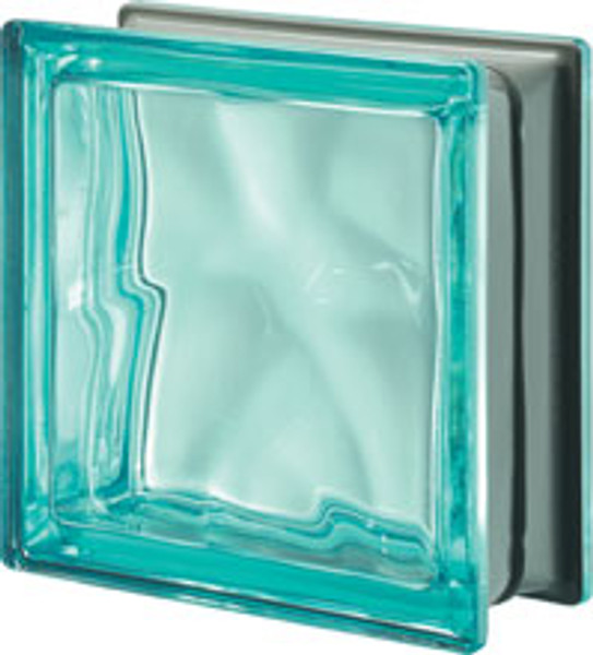 Pegasus Metalized Turquoise Glass Block