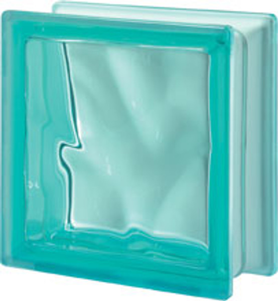 Pegasus Turquoise Q19 Wavy Glass Block