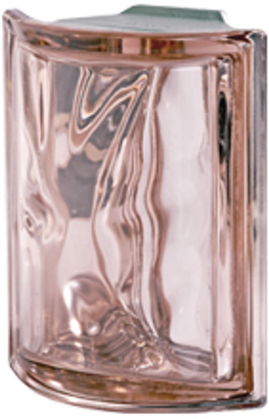 Pegasus Metalized Pink Corner Wavy Glass Block