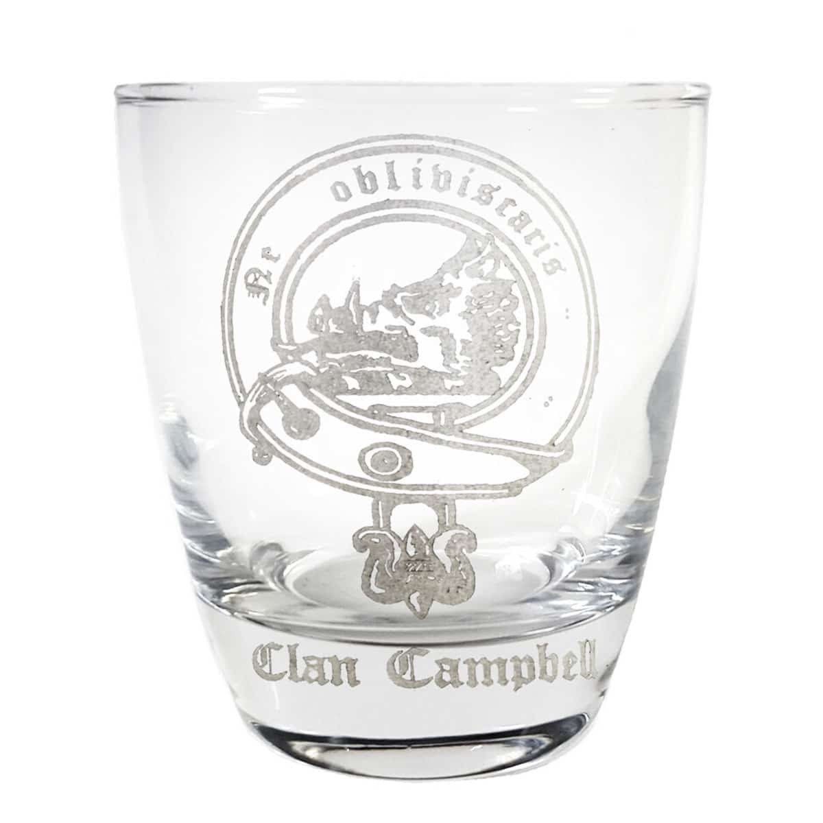 Clan Crest 10 oz Lowball Rocks Whiskey Glass | Scottish Heritage