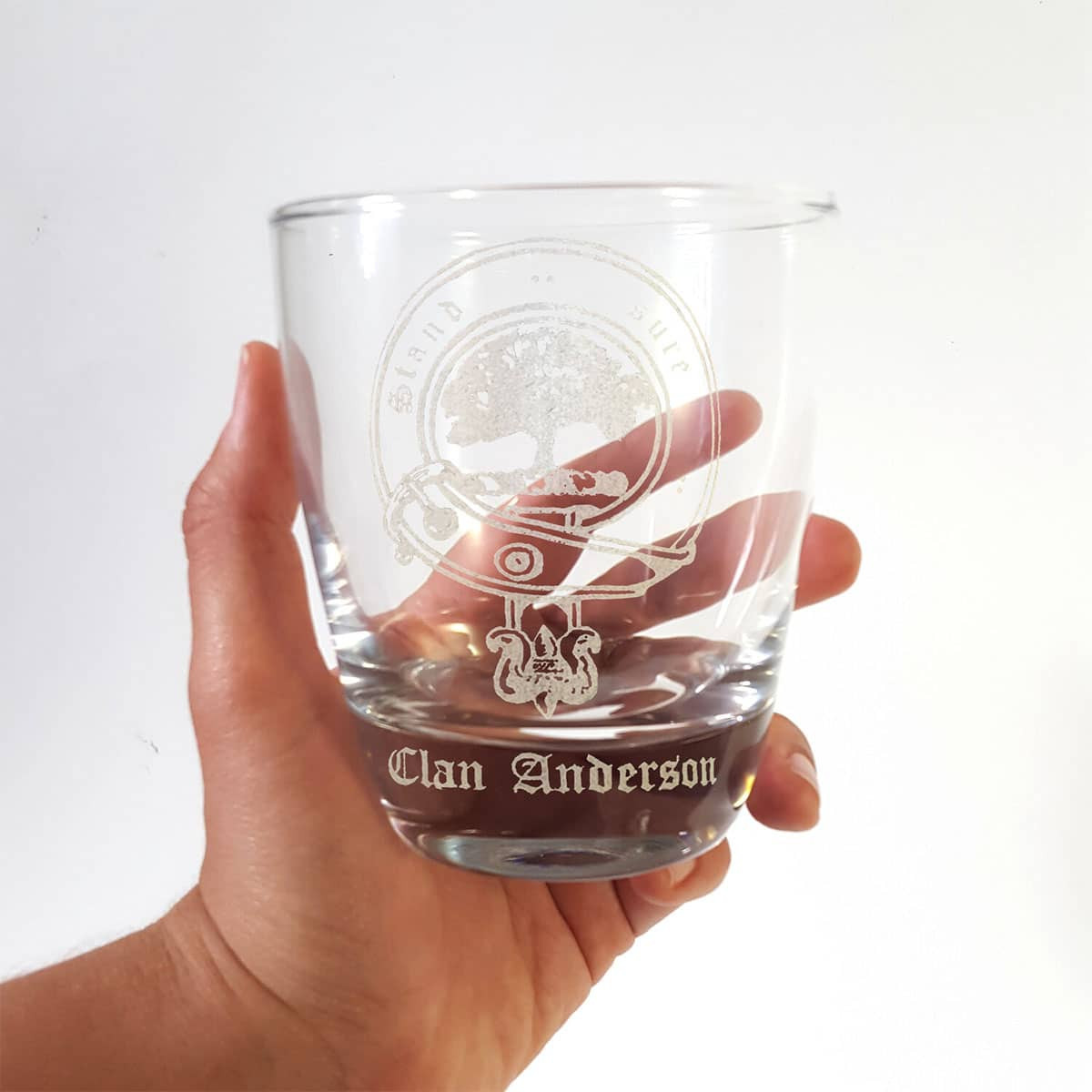 Clan Crest 10 oz Lowball Rocks Whiskey Glass | Scottish Heritage
